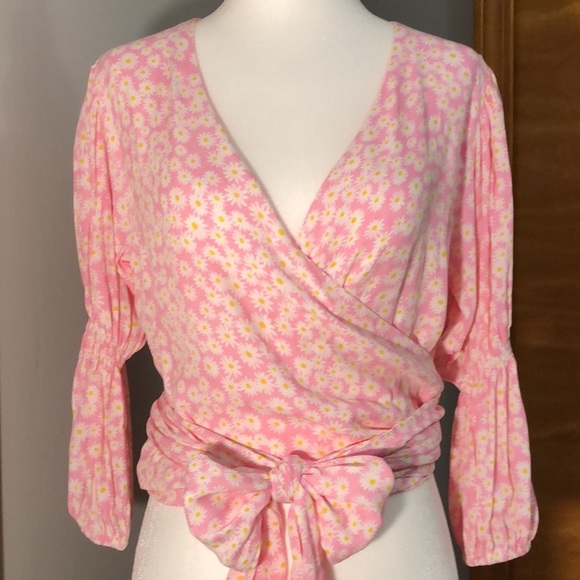 🌼 Faithfull The Brand 🌼 NWT Bisset Top in Dusty Floral Print XS Barbie Pink 🎀 - Picture 7 of 12
